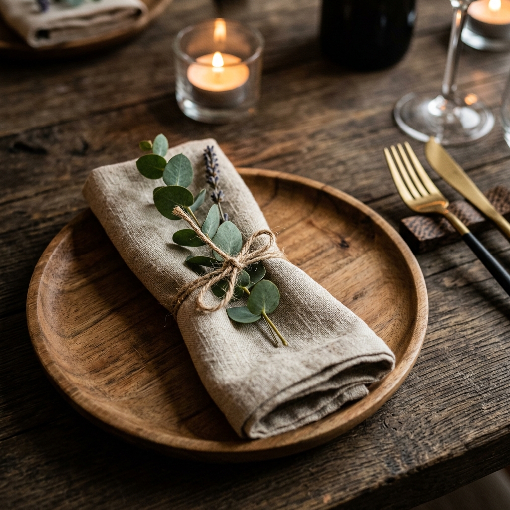 Fine dining wooden setup